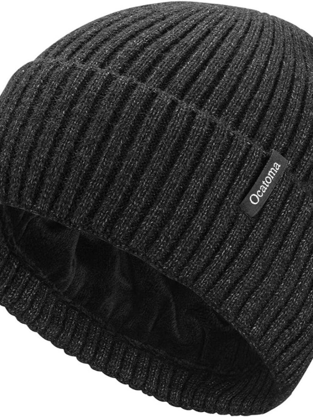Unisex Dark Gray Warm Knit Winter Pull-On Cuffed Beanie Classic Ski Skull Cap